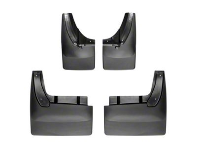 Weathertech No-Drill Mud Flaps; Front and Rear; Black (10-13 RAM 3500 DRW w/o OE Fender Flares)