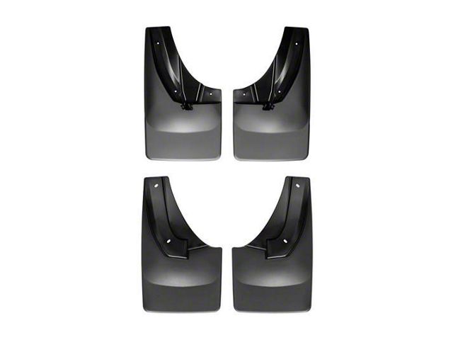 Weathertech No-Drill Mud Flaps; Front and Rear; Black (14-18 RAM 3500 SRW w/o OE Fender Flares)