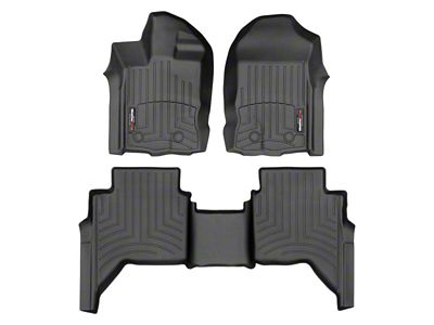 Weathertech DigitalFit Front and Rear Floor Liners for Vinyl Floors; Black (19-25 Ranger SuperCrew)