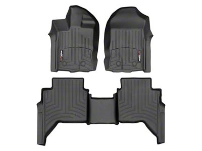 Weathertech DigitalFit Front and Rear Floor Liners for Vinyl Floors; Black (19-24 Ranger SuperCrew)