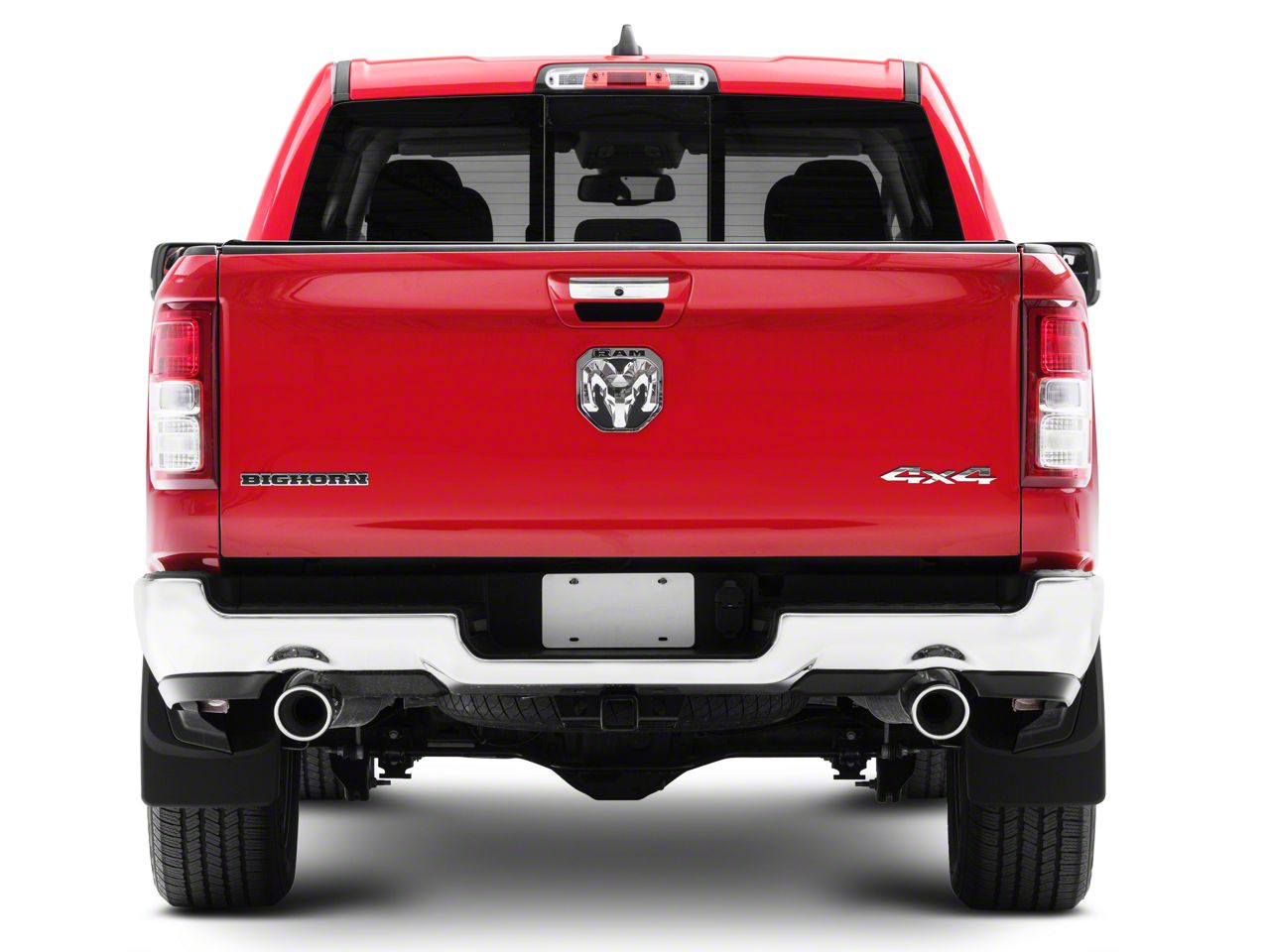 Weathertech RAM 1500 No-Drill Mud Flaps; Rear; Black 120093