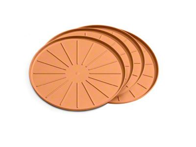 Weathertech 8-Inch Round Coaster Set; Terracotta