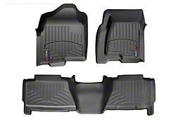 Weathertech DigitalFit Front and Rear Floor Liners; Black (04-06 Sierra 1500 Crew Cab)