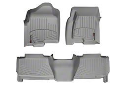 Weathertech DigitalFit Front and Rear Floor Liners; Gray (04-06 Sierra 1500 Crew Cab)