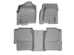 Weathertech DigitalFit Front and Rear Floor Liners with Underseat Coverage; Gray (99-06 Sierra 1500 Extended Cab)