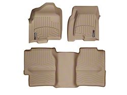 Weathertech DigitalFit Front and Rear Floor Liners with Underseat Coverage; Tan (99-06 Sierra 1500 Extended Cab)