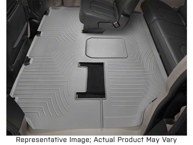 Weathertech DigitalFit Rear Floor Liner; Gray (19-24 Sierra 1500 Crew Cab w/ Front Bench Seat)
