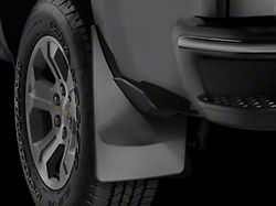 Weathertech No-Drill Mud Flaps; Rear; Black (19-26 Sierra 1500 w/o OE Larger Mud Flaps, Excluding AT4X & Denali Ultimate)