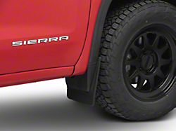 Weathertech No-Drill Mud Flaps; Front and Rear; Black (19-25 Sierra 1500 w/o OE Larger Mud Flaps, Excluding AT4X & Denali Ultimate)