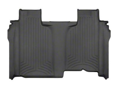Weathertech Rear Floor Liner HP; Black (19-24 Sierra 1500 Crew Cab w/ Front Bench Seat & w/o Rear Underseat Storage)