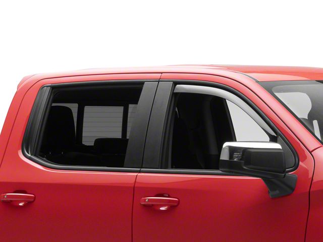Weathertech Side Window Deflectors; Front; Dark Smoke (19-24 Sierra 1500 Crew Cab w/ Rubber Sill)