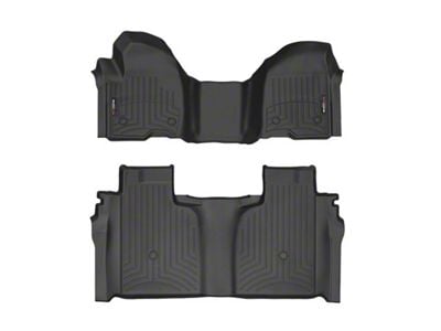 Weathertech DigitalFit Front and Rear Floor Liners; Black (20-25 Sierra 2500 HD Crew Cab w/ Front Bench Seat & Rear Underseat Storage)