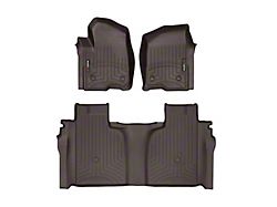 Weathertech DigitalFit Front and Rear Floor Liners; Cocoa (20-25 Sierra 2500 HD Crew Cab w/ Front Bench Seat & Rear Underseat Storage)