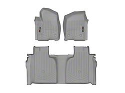 Weathertech DigitalFit Front and Rear Floor Liners; Gray (20-25 Sierra 2500 HD Crew Cab w/ Front Bucket Seats & Rear Underseat Storage)