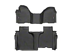 Weathertech DigitalFit Front Over the Hump and Rear Floor Liners for Vinyl Floors; Black (20-26 Sierra 2500 HD Double Cab w/ Front Bench Seat)