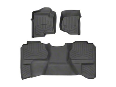 Weathertech Front and Rear Floor Liner HP; Black (07-14 Sierra 2500 HD Extended Cab)