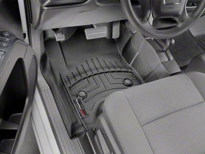 Weathertech DigitalFit Front Floor Liners for Vinyl Floors; Black (15-19 Sierra 2500 HD Double Cab, Crew Cab)