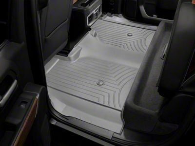 Weathertech DigitalFit Rear Floor Liner; Gray (20-25 Sierra 2500 HD Crew Cab w/ Front Bucket Seats & Rear Underseat Storage)
