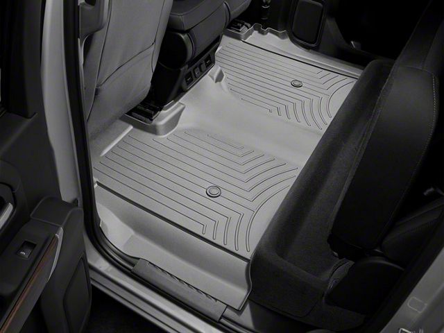 Weathertech DigitalFit Rear Floor Liner; Gray (20-24 Sierra 2500 HD Crew Cab w/ Front Bench Seat & Rear Underseat Storage))