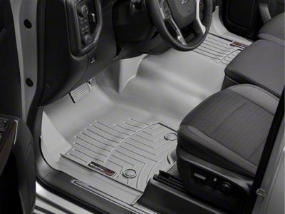 Weathertech DigitalFit Front Over the Hump Floor Liner; Gray (20-24 Sierra 2500 HD Double Cab, Crew Cab)