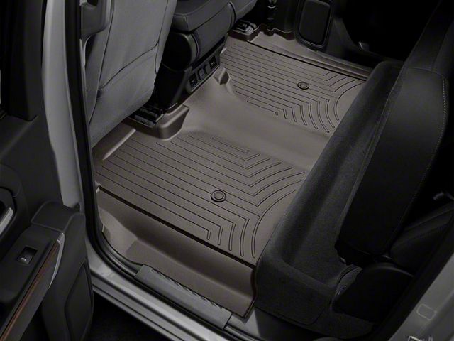 Weathertech DigitalFit Rear Floor Liner; Cocoa (20-24 Sierra 2500 HD Crew Cab w/ Front Bench Seat & Rear Underseat Storage))