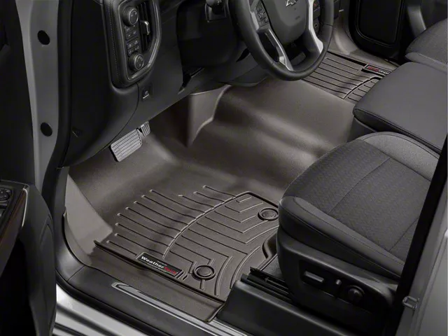 Weathertech DigitalFit Front Over the Hump Floor Liner; Cocoa (20-24 Sierra 2500 HD Double Cab, Crew Cab)