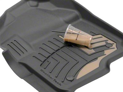 Weathertech Front and Rear Floor Liner HP; Black (15-19 Sierra 2500 HD Double Cab w/o PTO Kit)