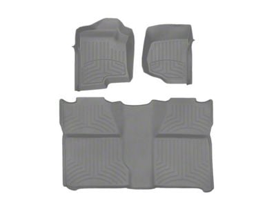 Weathertech Front and Rear Floor Liner HP; Gray (07-14 Sierra 2500 HD Crew Cab w/o Floor Shifter