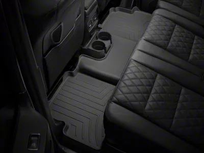 Weathertech Rear Floor Liner HP; Black (20-24 Sierra 2500 HD Crew Cab w/ Front Bucket Seat & Rear Underseat Storage Box)
