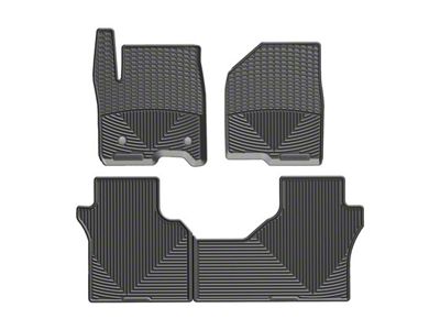 Weathertech All-Weather Front and Rear Rubber Floor Mats; Black (20-24 Sierra 3500 HD Double Cab)