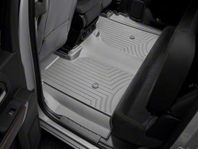 Weathertech DigitalFit Rear Floor Liner; Gray (20-24 Sierra 3500 HD Crew Cab w/ Front Bench Seat & Rear Underseat Storage))