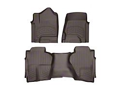 Weathertech Front and Rear Floor Liner HP; Cocoa (15-19 Sierra 3500 HD Crew Cab w/o PTO Kit)