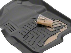 Weathertech Front and Rear Floor Liner HP; Gray (15-19 Sierra 3500 HD Crew Cab w/o PTO Kit)