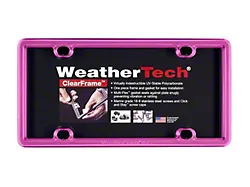 Weathertech ClearFrame License Plate Frame; Hot Pink (Universal; Some Adaptation May Be Required)