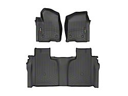 Weathertech DigitalFit Front and Rear Floor Liners; Black (19-25 Silverado 1500 Crew Cab w/ Front Bench Seat & Rear Underseat Storage)