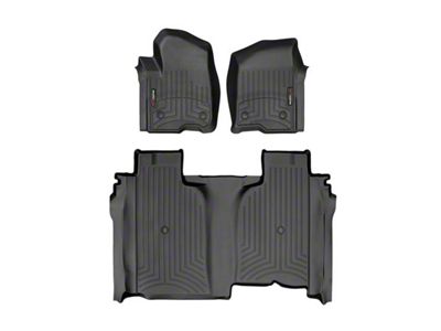 Weathertech DigitalFit Front and Rear Floor Liners; Black (19-25 Silverado 1500 Crew Cab w/ Front Bucket Seats & w/o Rear Underseat Storage)