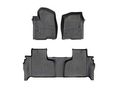 Weathertech DigitalFit Front and Rear Floor Liners; Black (19-25 Silverado 1500 Double Cab w/ Front Bucket Seats & Rear Underseat Storage)