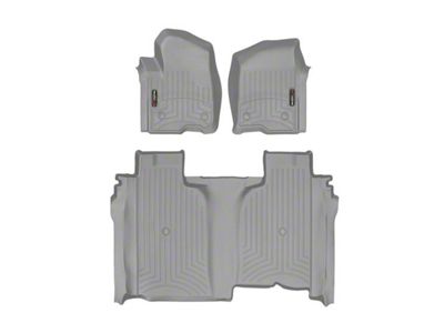 Weathertech DigitalFit Front and Rear Floor Liners; Gray (19-25 Silverado 1500 Crew Cab w/ Front Bucket Seats & w/o Rear Underseat Storage)