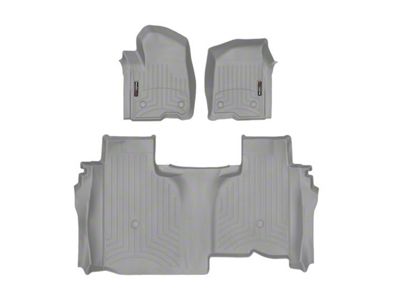 Weathertech DigitalFit Front and Rear Floor Liners; Gray (19-25 Silverado 1500 Double Cab w/ Front Bench Seats & w/o Rear Underseat Storage)