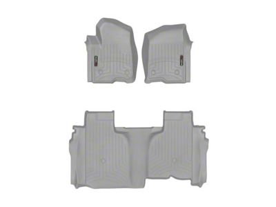 Weathertech DigitalFit Front and Rear Floor Liners; Gray (19-25 Silverado 1500 Double Cab w/ Front Bucket Seats & w/o Rear Underseat Storage)