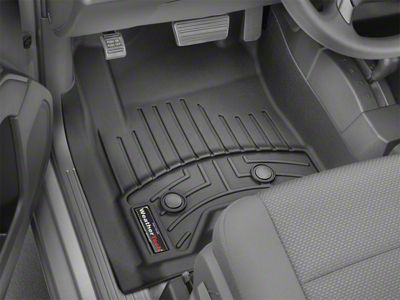 Weathertech DigitalFit Front Floor Liners for Vinyl Floors; Black (07-13 Silverado 1500 Extended Cab, Crew Cab w/ Floor Shifter)