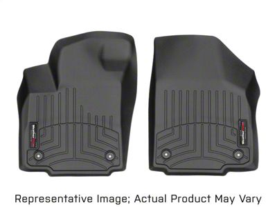 Weathertech DigitalFit Front Over the Hump Floor Liner for Vinyl Floors; Black (19-25 Silverado 1500 Double Cab, Crew Cab)