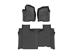 Weathertech DigitalFit Front and Rear Floor Liners for Vinyl Floors; Black (19-26 Silverado 1500 Crew Cab w/ Front Bucket Seats & w/o Rear Underseat Storage)