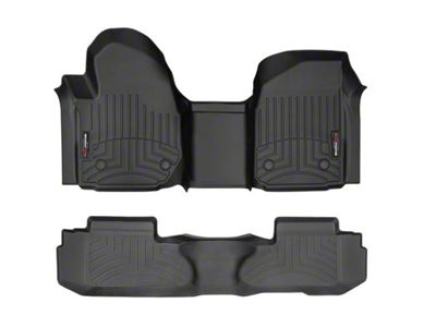 Weathertech DigitalFit Front Over the Hump and Rear Floor Liners for Vinyl Floors; Black (19-25 Silverado 1500 Regular Cab)