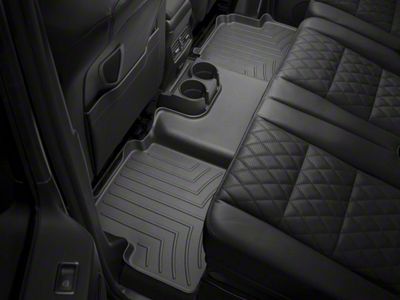 Weathertech DigitalFit Rear Floor Liner; Black (19-24 Silverado 1500 Double Cab w/ Front Bench Seat & Rear Underseat Storage)