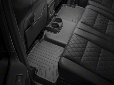 Weathertech DigitalFit Rear Floor Liner; Black (19-25 Silverado 1500 Double Cab w/ Front Bench Seat & Rear Underseat Storage)