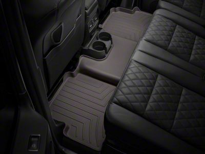 Weathertech DigitalFit Rear Floor Liner; Cocoa (19-25 Silverado 1500 Double Cab w/ Front Bench Seat & Rear Underseat Storage)