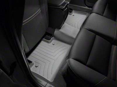 Weathertech DigitalFit Rear Floor Liner; Gray (19-25 Silverado 1500 Double Cab w/ Front Bench Seat & Rear Underseat Storage)