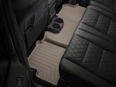 Weathertech DigitalFit Rear Floor Liner; Tan (19-24 Silverado 1500 Double Cab w/ Front Bench Seat & Rear Underseat Storage)