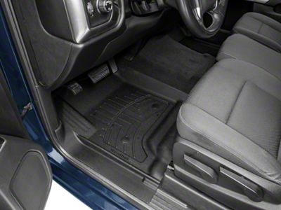 Weathertech Front and Rear Floor Liner HP; Black (14-18 Silverado 1500 Crew Cab)